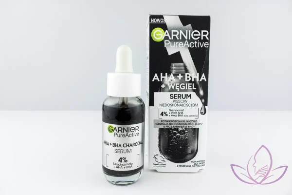 سرم لایه بردار زغالی گارنیر Pure Active AHA+BHA+Wegiel Serum – پاکسازی عمیق پوست با ترکیب AHA و BHA و زغالی فعال.