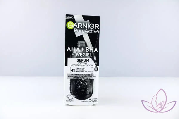 سرم لایه بردار زغالی گارنیر Pure Active AHA+BHA+Wegiel Serum – پاکسازی عمیق پوست با ترکیب AHA و BHA و زغالی فعال.